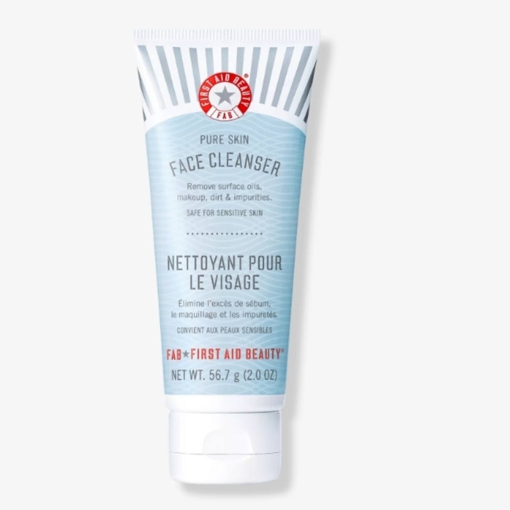 First Aid Beauty Pure Skin Face Cleanser - Light Blue and White